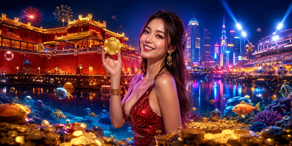 Không gian casino neon sôi động ban đêm tại Huế với người chơi tham gia khuyến mãi